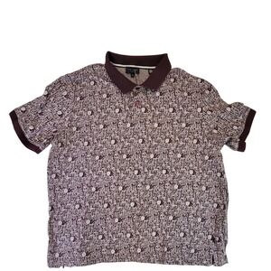 Ted Baker London Men's Polo Shirt Patterned Casual Short Sleeve Multicolor S